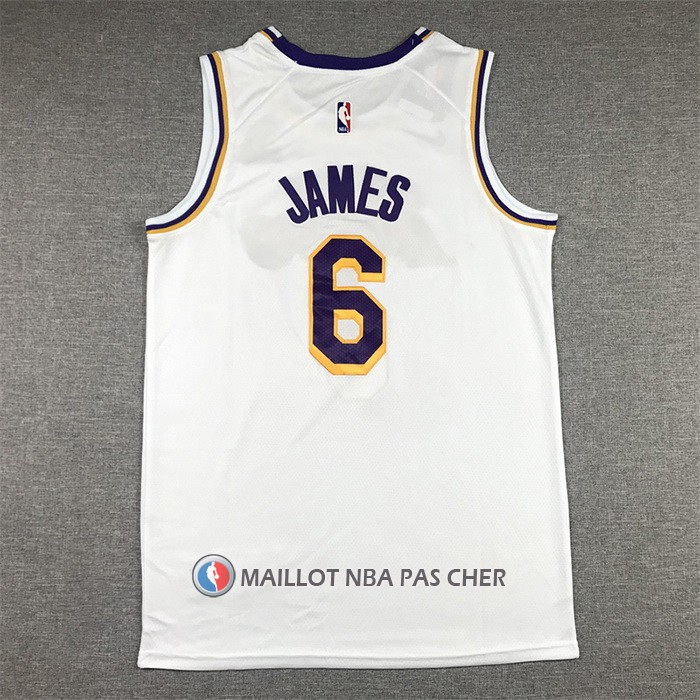 Maillot Los Angeles Lakers LeBron James NO 6 Association 2022-23 Blanc